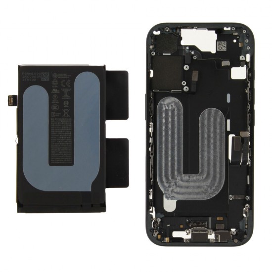 Middle frame incl. battery (Original) - Black, Apple iPhone 16 Middle frame incl. battery (Original) - Black, Apple iPhone 16