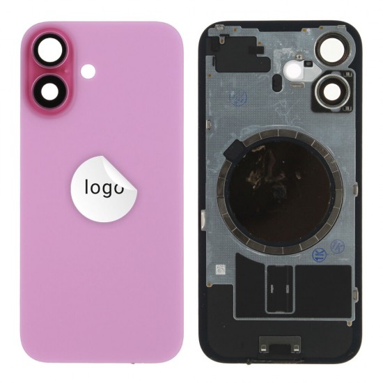 Rear cover excl. small parts (Pulled A) - Pink, For iPhone 16 Rear cover excl. small parts (Pulled A) - Pink, For iPhone 16