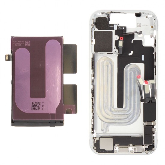 Middle frame incl. battery (Original) - White, Apple iPhone 17