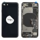 Rear cover incl. small parts (Pulled C) - Black, For iPhone SE (2022)