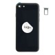 Rear cover incl. small parts (Pulled C) - Black, For iPhone SE (2022)