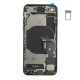 Rear cover incl. small parts (Pulled C) - Black, For iPhone SE (2022)