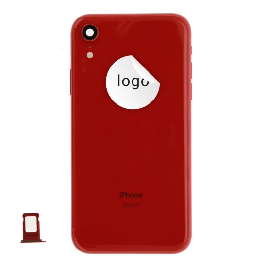 Rear cover incl. small parts (Pulled C) - Red, For iPhone XR