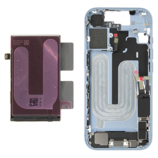 Middle frame incl. battery (Original) - Blue, Apple iPhone 17 Middle frame incl. battery (Original) - Blue, Apple iPhone 17