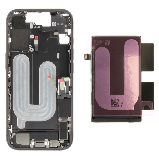 Middle frame incl. battery (Original) - Black, Apple iPhone 17 Middle frame incl. battery (Original) - Black, Apple iPhone 17