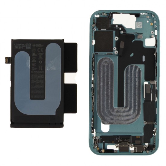 Middle frame incl. battery (Original) - Green, Apple iPhone 16