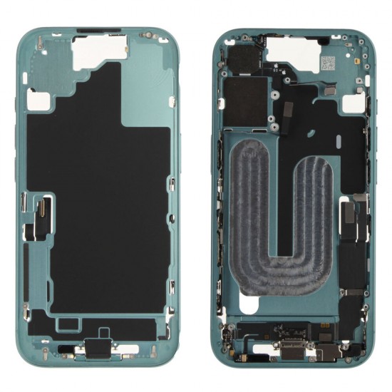 Middle frame incl. battery (Original) - Green, Apple iPhone 16