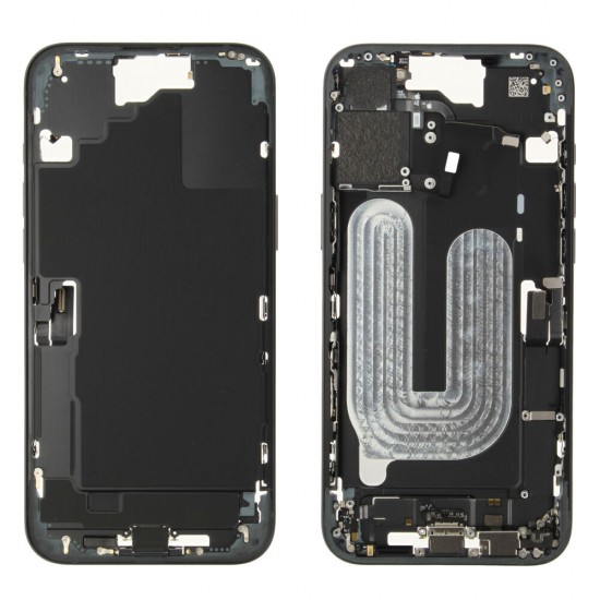 Middle frame incl. battery (Original) - Black, Apple iPhone 16 Plus
