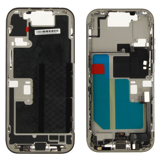 Middle frame incl. battery (Original) - White Titanium, Apple iPhone 16 Pro