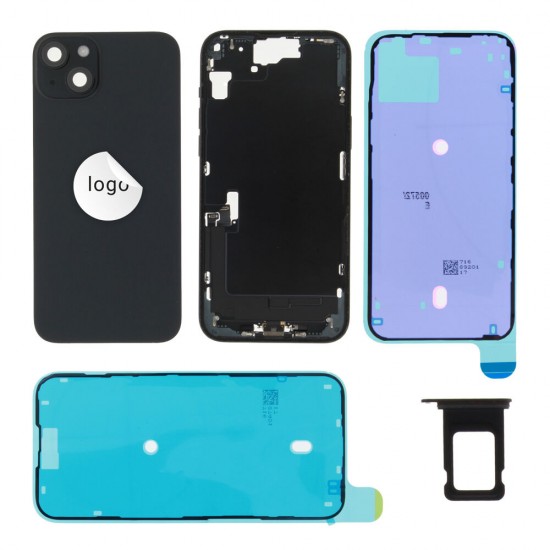 Rear cover incl. small parts (Pulled A) - Black, For iPhone 15 Plus Rear cover incl. small parts (Pulled A) - Black, For iPhone 15 Plus