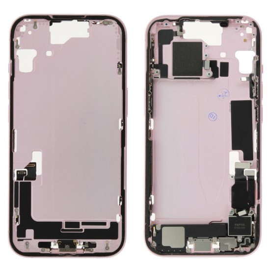 Rear cover incl. small parts (Pulled B) - Pink, For iPhone 15