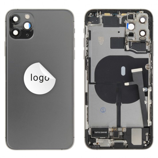 Rear cover incl. small parts (Pulled B) - Space Grey, For iPhone 11 Pro Max