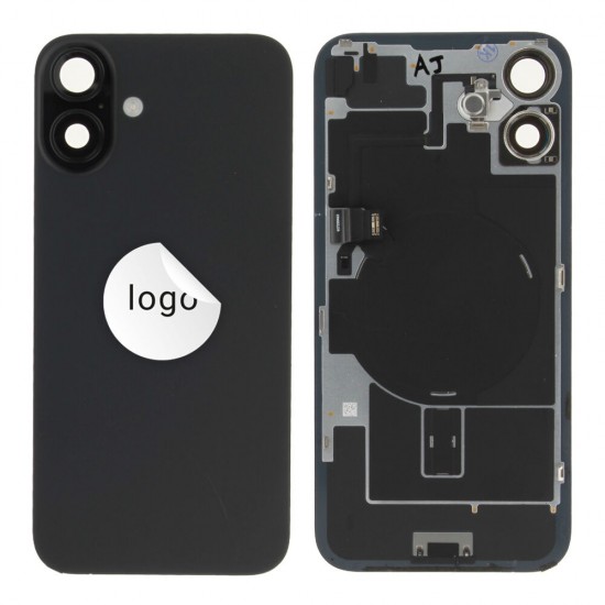 Rear cover incl. small parts (Pulled B) - Black, For iPhone 16 Plus Rear cover incl. small parts (Pulled B) - Black, For iPhone 16 Plus
