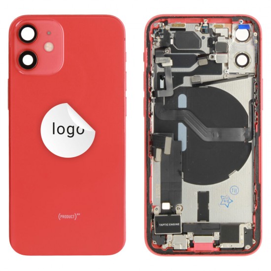 Rear cover incl. small parts (Pulled C) - Red, For iPhone 12 mini Rear cover incl. small parts (Pulled C) - Red, For iPhone 12 mini