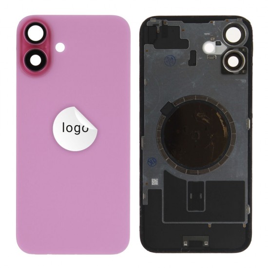 Rear cover excl. small parts (Pulled A) - Pink, For iPhone 16 Plus