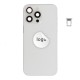 Rear cover incl. small parts (Pulled C) - White, For iPhone 15 Pro Max