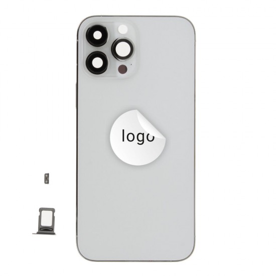 Rear cover excl. small parts (Pulled A) - Silver, For iPhone 13 Pro Max