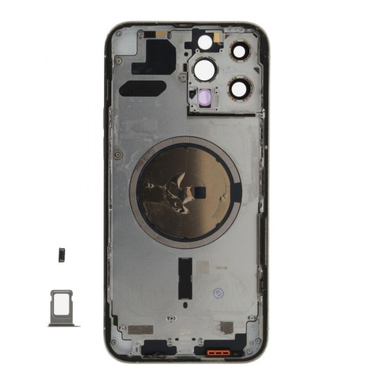 Rear cover excl. small parts (Pulled A) - Silver, For iPhone 13 Pro Max
