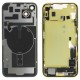 Rear cover incl. small parts (Pulled B) - Yellow, For iPhone 14 Plus