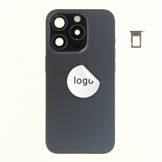Rear cover incl. small parts (Pulled C) - Blue, For iPhone 15 Pro