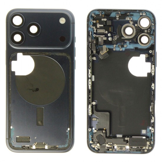 Middle frame incl. small parts (Pulled B)  - Dark Blue, For iPhone 17 Pro Max