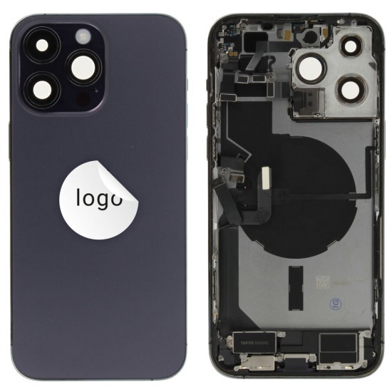 Rear cover incl. small parts (Pulled B) - Purple, For iPhone 14 Pro Max Rear cover incl. small parts (Pulled B) - Purple, For iPhone 14 Pro Max