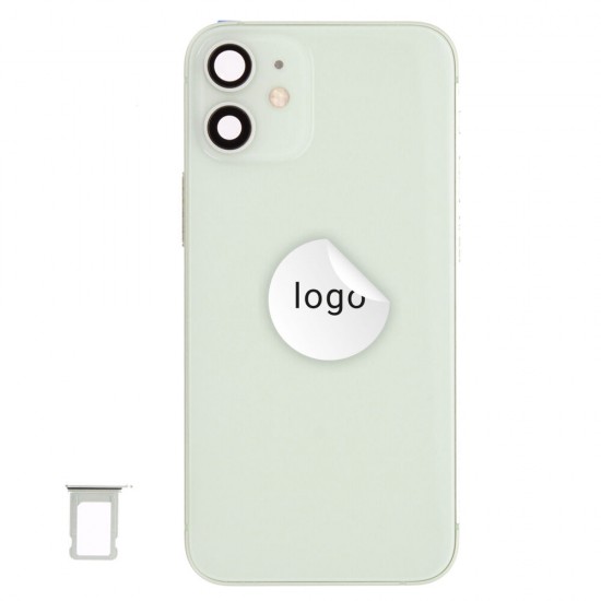Rear cover incl. small parts (Pulled B) - Green, For iPhone 12 mini