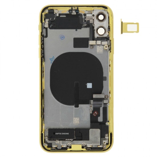 Rear cover incl. small parts (Pulled C) - Yellow, For iPhone 11