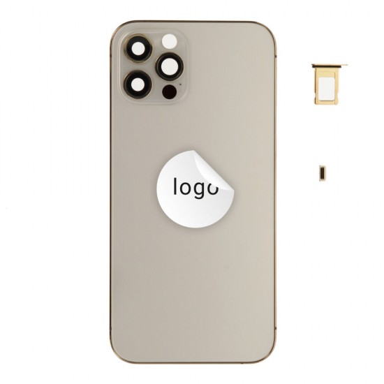 Rear cover excl. small parts (Pulled A) - Gold, For iPhone 12 Pro Rear cover excl. small parts (Pulled A) - Gold, For iPhone 12 Pro