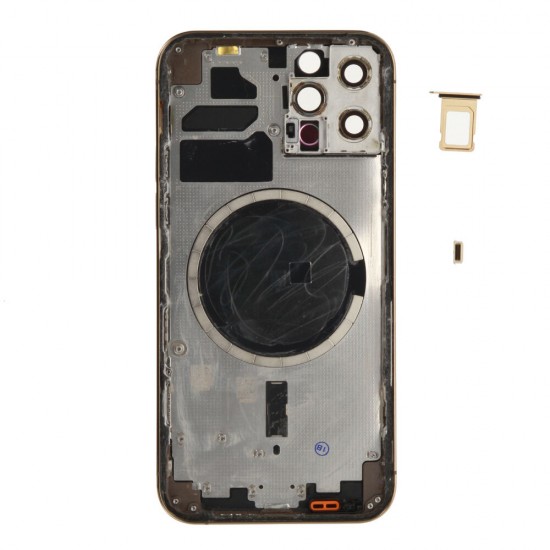 Rear cover excl. small parts (Pulled A) - Gold, For iPhone 12 Pro Rear cover excl. small parts (Pulled A) - Gold, For iPhone 12 Pro