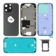 Rear cover excl. small parts (Pulled A) - Black, For iPhone 16 Pro
