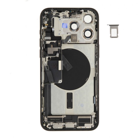 Rear cover incl. small parts (Pulled A) - Black, For iPhone 15 Pro Max Rear cover incl. small parts (Pulled A) - Black, For iPhone 15 Pro Max