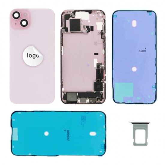 Rear cover incl. small parts (Pulled B) - Pink, For iPhone 15 Plus Rear cover incl. small parts (Pulled B) - Pink, For iPhone 15 Plus