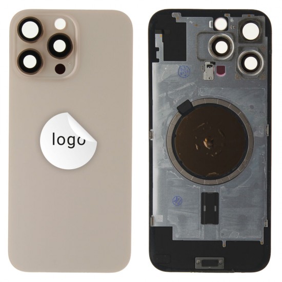 Rear cover excl. small parts (Pulled A) - Desert Titanium, For iPhone 16 Pro Max