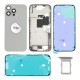 Rear cover incl. small parts (Pulled C) - Grey, For iPhone 16 Pro Max