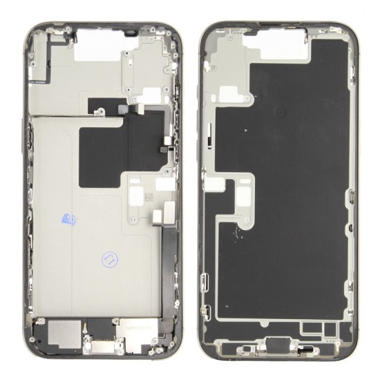 Rear cover incl. small parts (Pulled C) - Grey, For iPhone 16 Pro Max