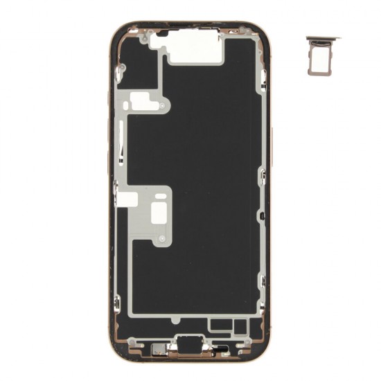 Middle frame incl. small parts (Pulled B) - Desert Titanium, For iPhone 16 Pro Middle frame incl. small parts (Pulled B) - Desert Titanium, For iPhone 16 Pro