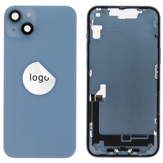 Rear cover incl. small parts (Pulled C) - Blue, For iPhone 14 Plus