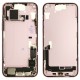 Middle frame incl. small parts (Pulled B)  - Pink, For iPhone 15 Plus