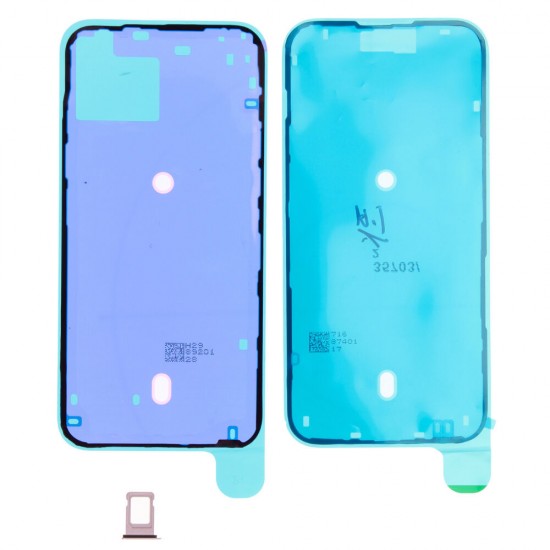 Middle frame incl. small parts (Pulled B)  - Pink, For iPhone 15 Plus