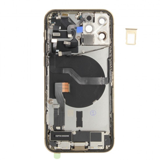 Rear cover incl. small parts (Pulled C) - Gold, For iPhone 12 Pro Rear cover incl. small parts (Pulled C) - Gold, For iPhone 12 Pro