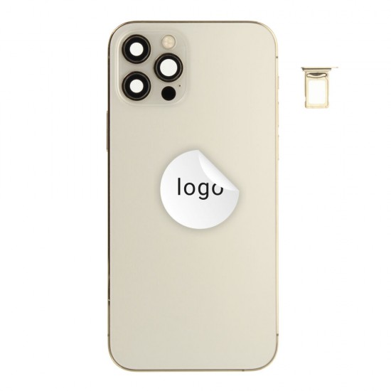 Rear cover incl. small parts (Pulled C) - Gold, For iPhone 12 Pro Rear cover incl. small parts (Pulled C) - Gold, For iPhone 12 Pro