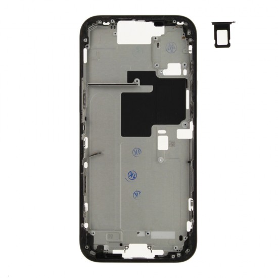 Middle frame excl. small parts (Pulled A)  - Black, For iPhone 16 Pro Max