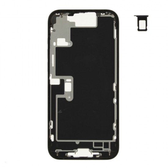 Middle frame excl. small parts (Pulled A)  - Black, For iPhone 16 Pro Max