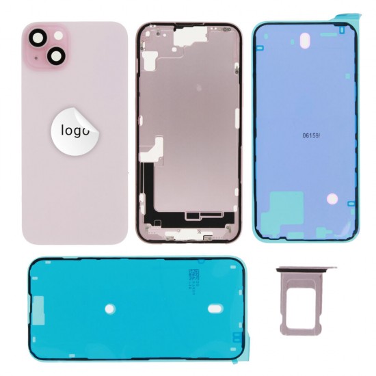 Rear cover excl. small parts (Pulled A) - Pink, For iPhone 15 Plus
