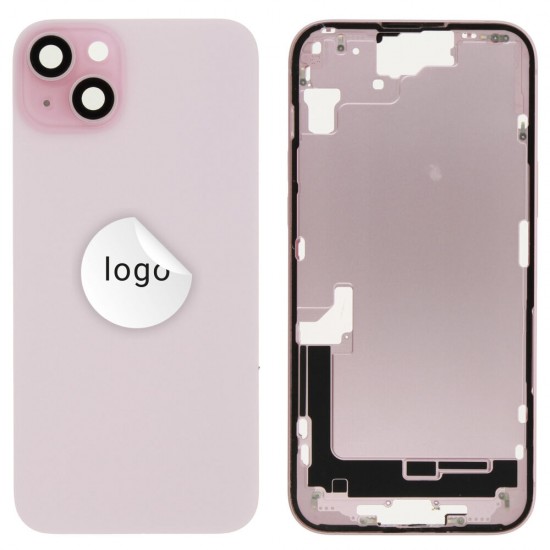Rear cover excl. small parts (Pulled A) - Pink, For iPhone 15 Plus