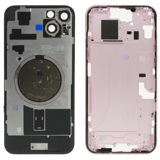 Rear cover excl. small parts (Pulled A) - Pink, For iPhone 15 Plus
