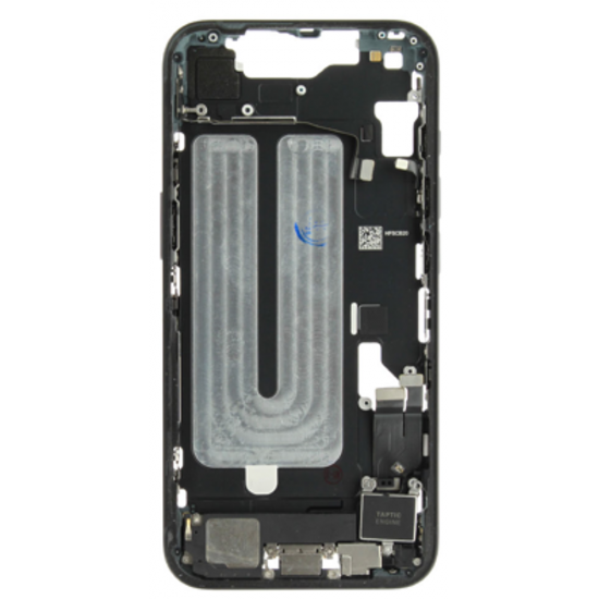 Rear cover incl. small parts (Pulled A) - Black, For iPhone 16e Rear cover incl. small parts (Pulled A) - Black, For iPhone 16e