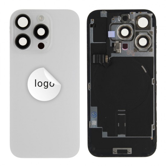 Back glass (Pulled B) - White, For iPhone 16 Pro