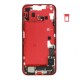 Middle frame incl. small parts (Pulled A)  - Red, For iPhone 14 Plus